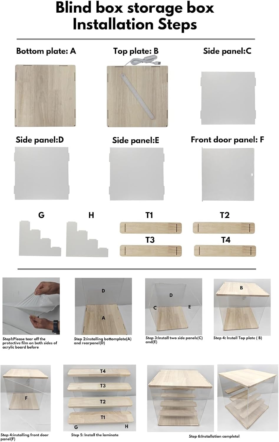 5- Tier Premium Acrylic Display case for Figures – Elegant Figurine Display case for Collectibles – Ideal labubu Storage – Clear Figurine Display
