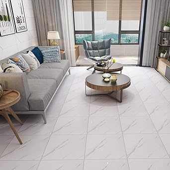 QIFENG Brand White Peel and Stick Floor Tile 12X12 Inch 16 Pack Peel and Stick Wall Tiles Waterproof Vinyl Flooring Peel and Stick Tile Floor Stickers