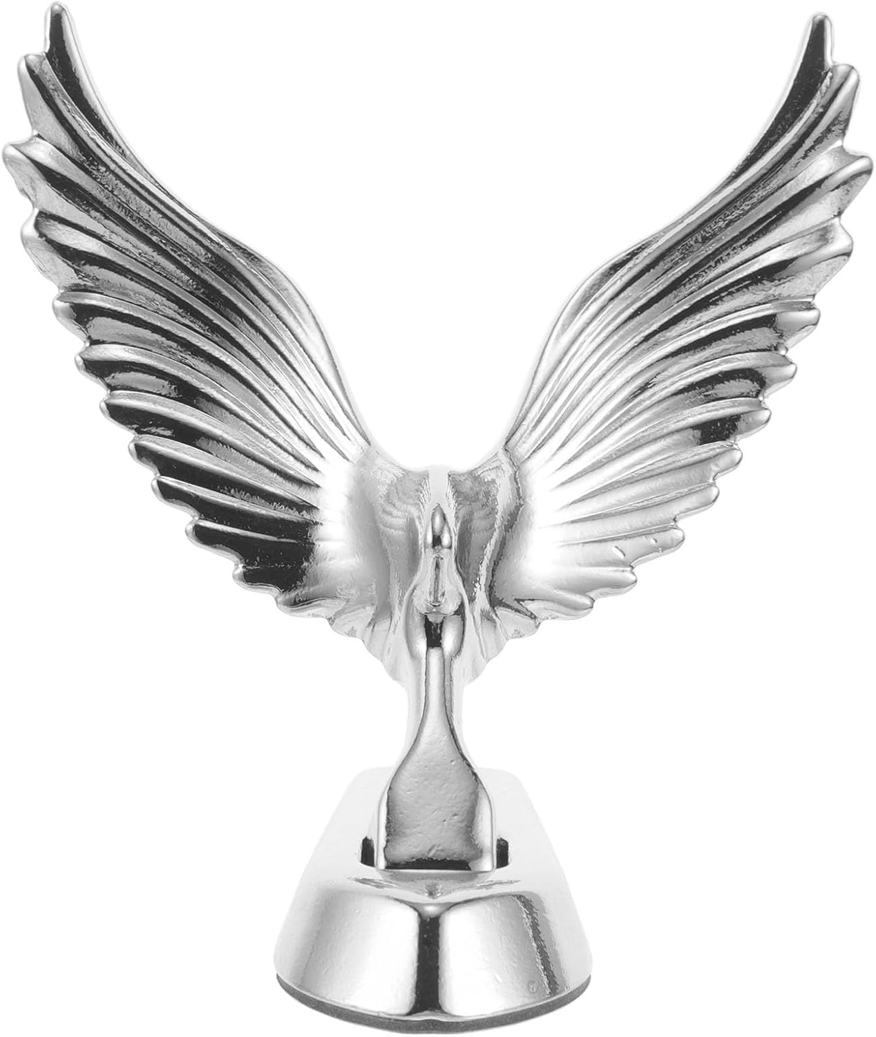 Eagle Hood Ornament Sticker: 3D Stand Birds Logo Badge Decal Sculpture for Car - Universal Metal Hood Bonnet Emblem for Auto Styling, 4.1x3.3 Silver