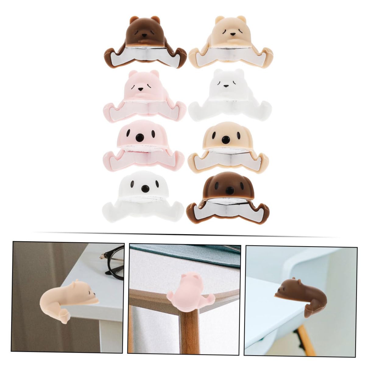 VICASKY Juego de 4 de Esquina de bebé de Silicona para Muebles, protección Infantil, diseño de Dibujos Animados, fácil de Cubrir para el hogar, 8 Unidades x 4