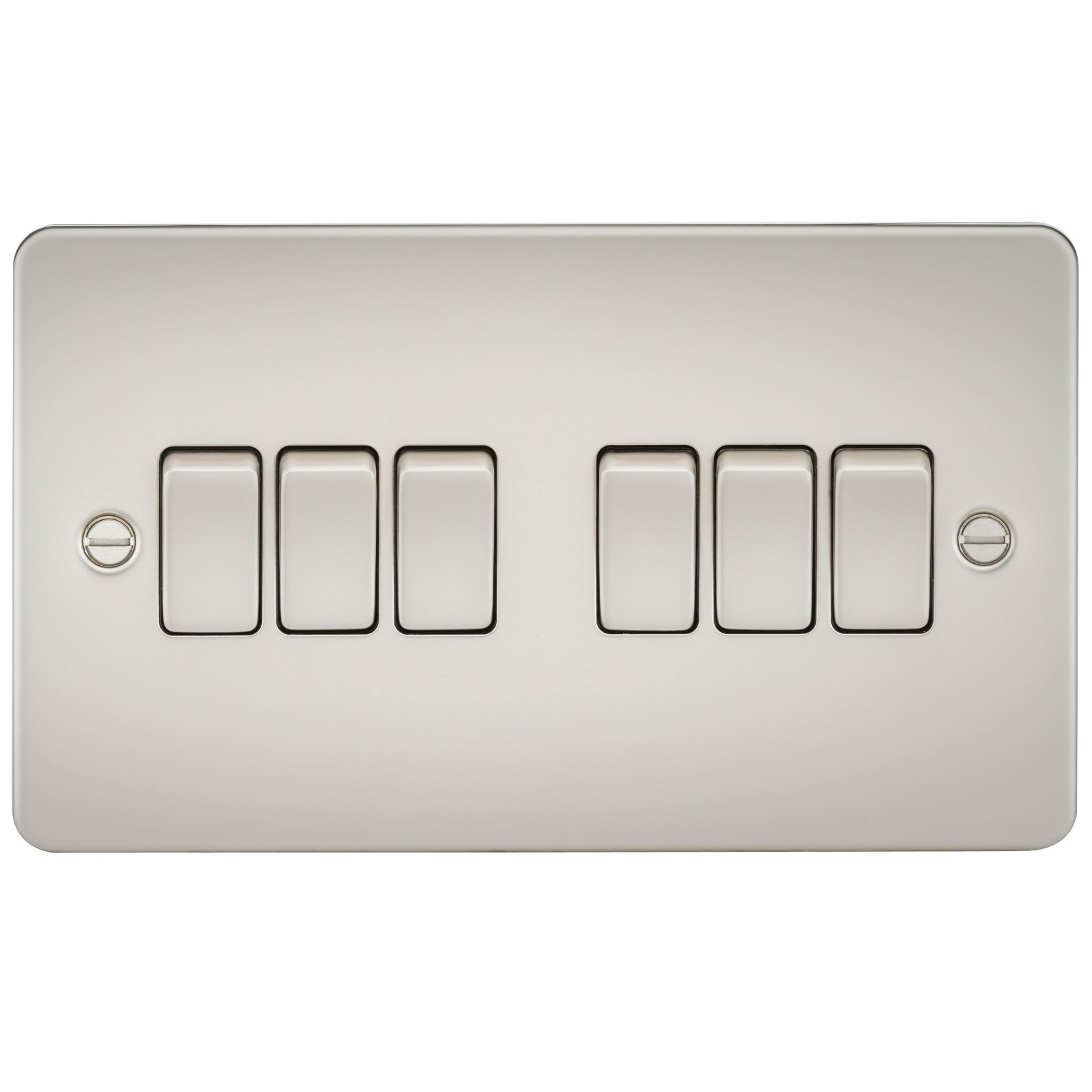Knightsbridge FP4200PL FPAV4200PL Flat Plate 10A 6G 2 Way Switch-Pearl, Peal