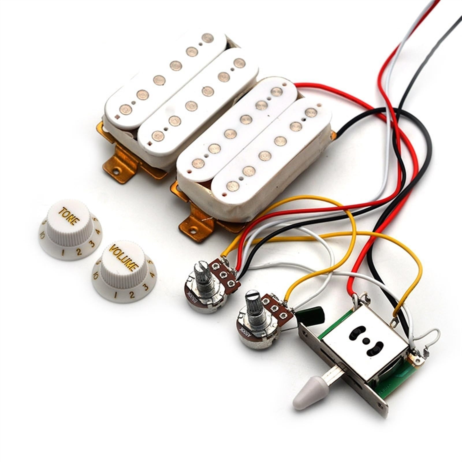 Przetwornik Gitary Elektrycznej Kompletny Zestaw Obwodów Z Potencjometrem Przetwornika ST Zintegrowany Układ Gitary Elektrycznej Czarny(White)