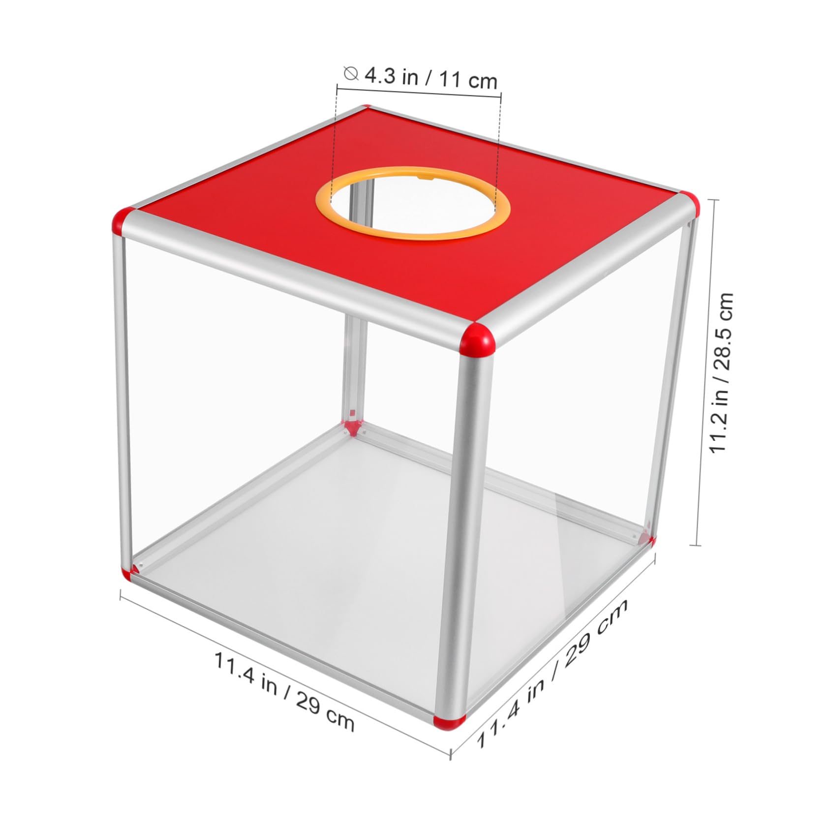 Boulier Loto Professionnel Boîte Carrée en Alliage D'aluminium et Mdf, Fonctionnelle et Amovible, pour Urne de Vote et Boîte de Dons