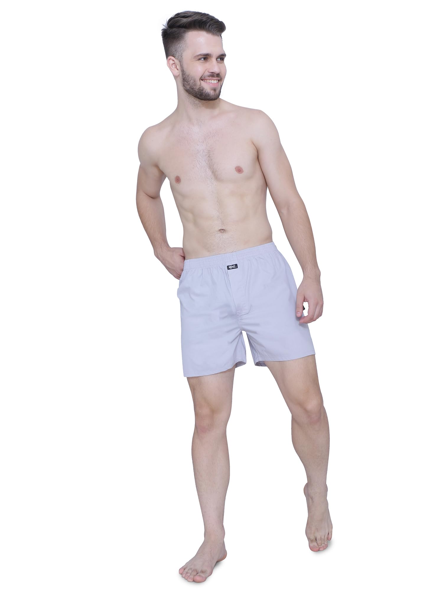 | Men's Solid 100% Cotton Boxer | Light Weight Mens Boxer Shorts | Elastic Waist Regular Fit Mans Shorts | Soft Cotton Casual Wear Pant for Men-image-27