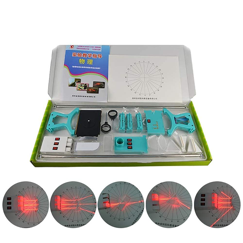DOUKI KI Educational Science Model Physical Science Optical Experiments Set Including Multiple Lenses,Optical Experimental Platform And Two Light Sources for School Physics Teaching Instrument Childre