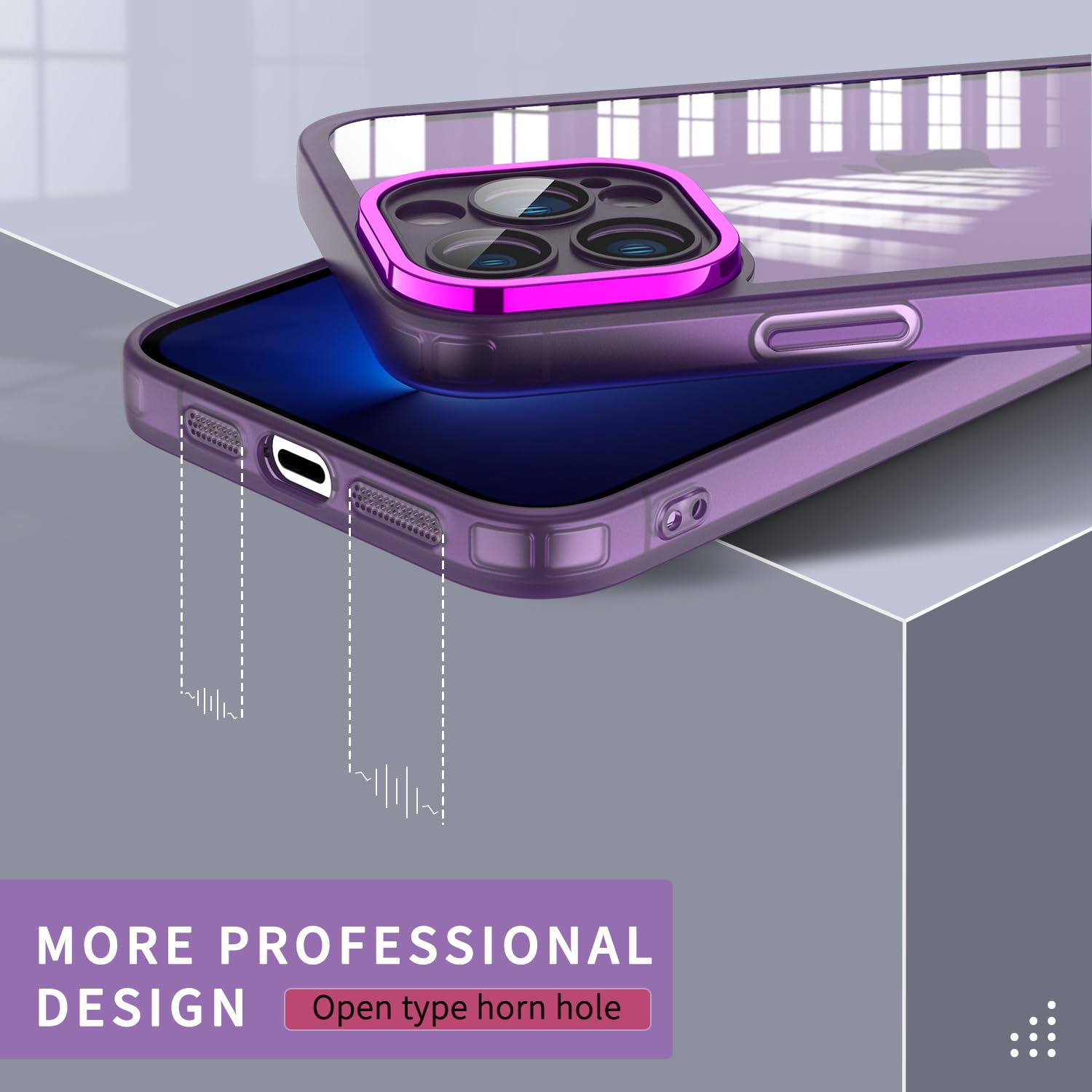 YUXING Cover per Honor X5C Plus Custodia Trasparente con Pellicola Protettiva Lenti Morbida Ultra Sottile Antiurto Bumper Slim Case - Viola