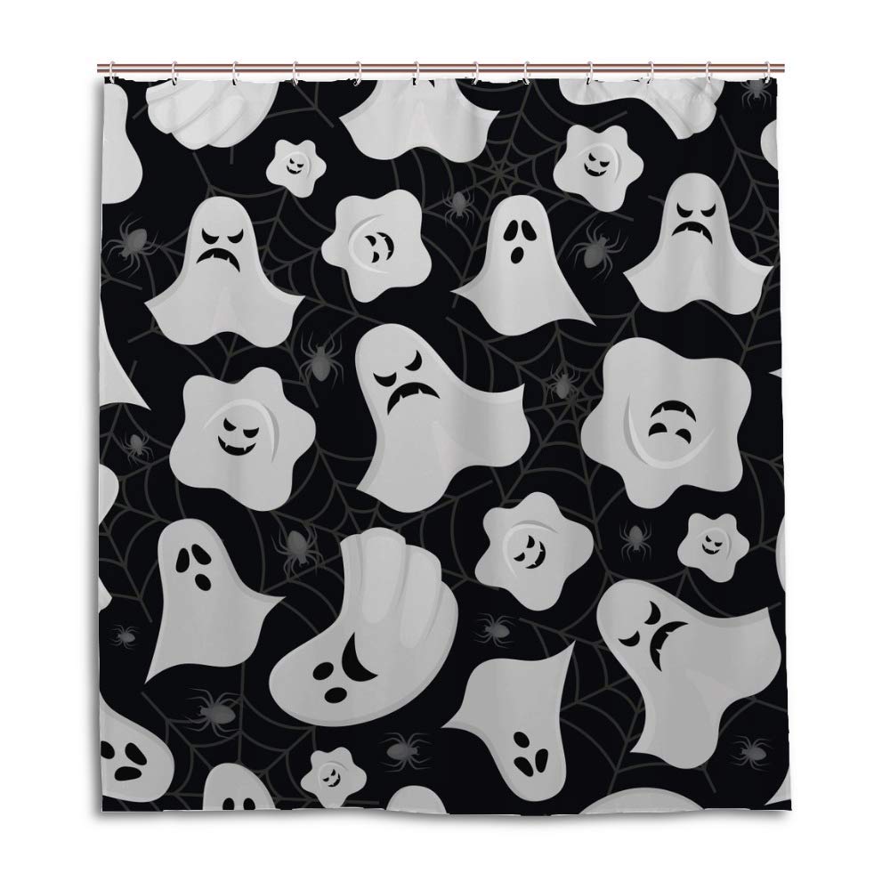 Rideau de douche fantômes effrayants lavable en machine pour créer une ambiance halloween unique