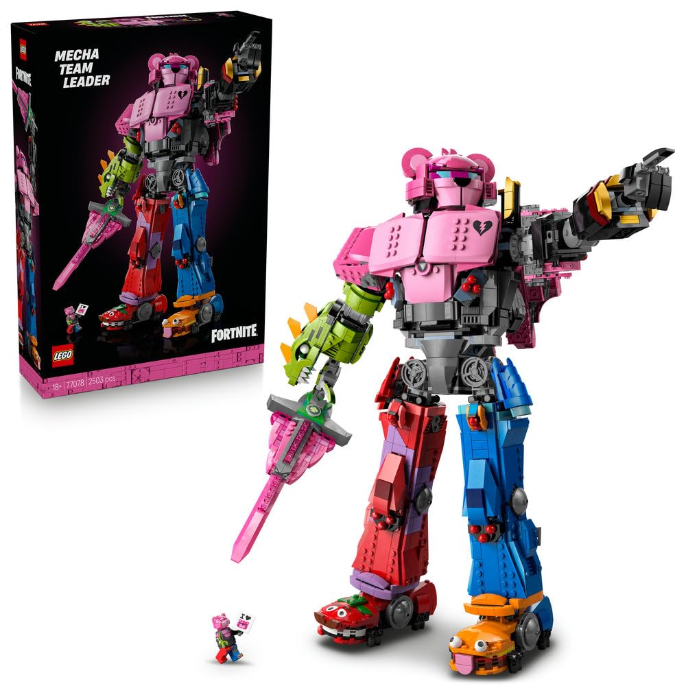 LEGO Fortnite Mecha Team Leader Figure - Display Model Kit incl. a Sword & a Minifigure - Collectible Gift for Adult Video Gaming Fans - 77078