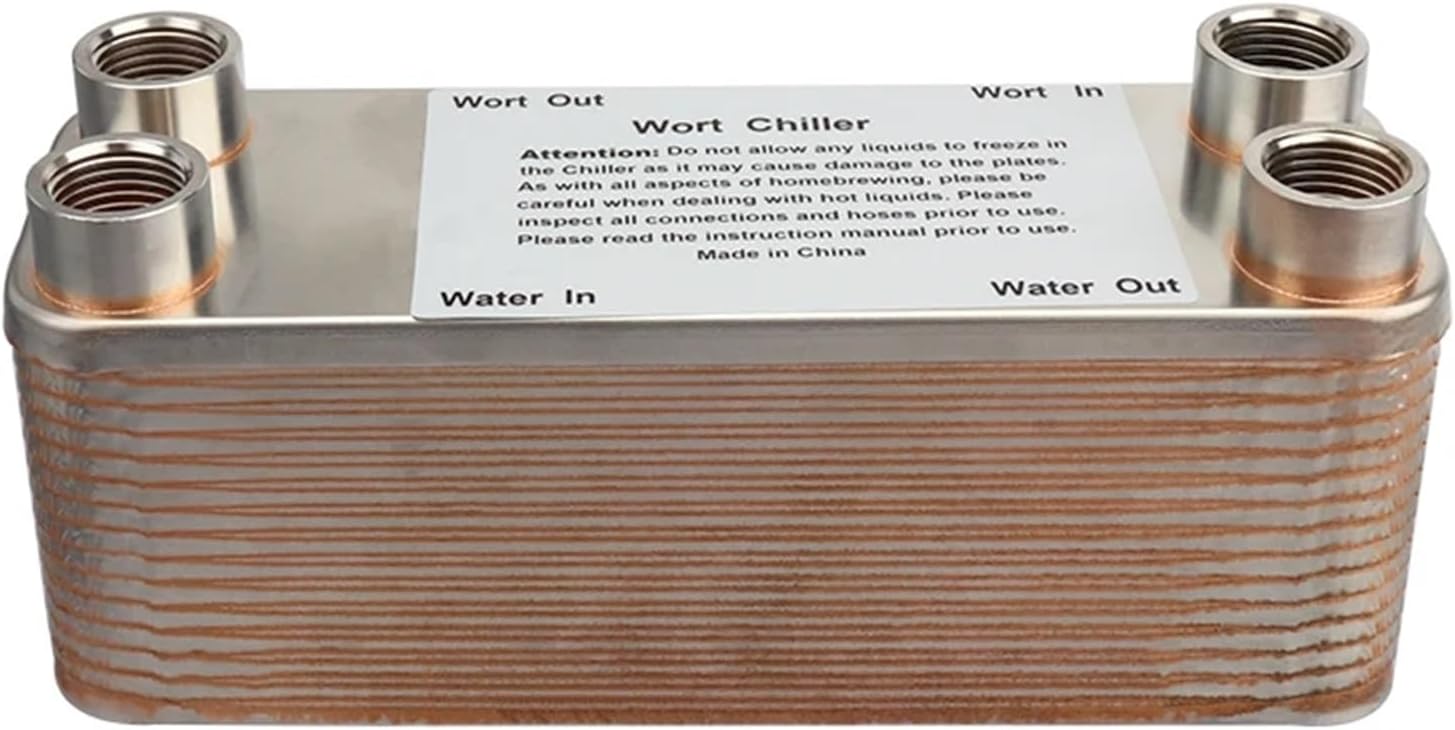 30 Plates Wort Heat Exchanger Stainless Steel Wort Chiller,Brewing Cooling Counterflow Clooler For Beer Tools 1/2''NPT