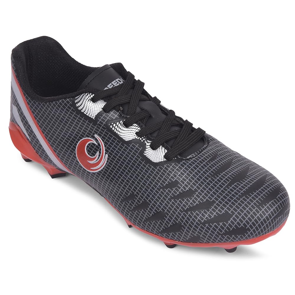 liberty Freedom Joga Sports Lacing Football and Soccer Shoes for Men - Grey & Black | High Grip, Quick-Wear Elastic Laces | Comfortable, Lightweight and Athletic Footwear | Hard Grassy Ground Surfaces-picture-41