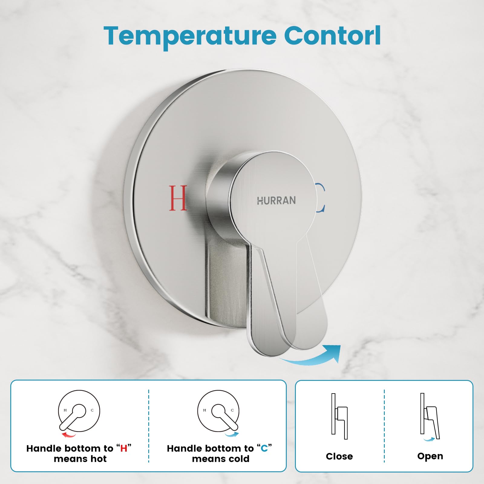 Sistema doccia con soffione a pioggia da 25 cm e doccetta a mano, set rubinetto doccia a parete a 3 funzioni con supporto regolabile in altezza, kit di finitura doccia con valvola inclusa, nichel s