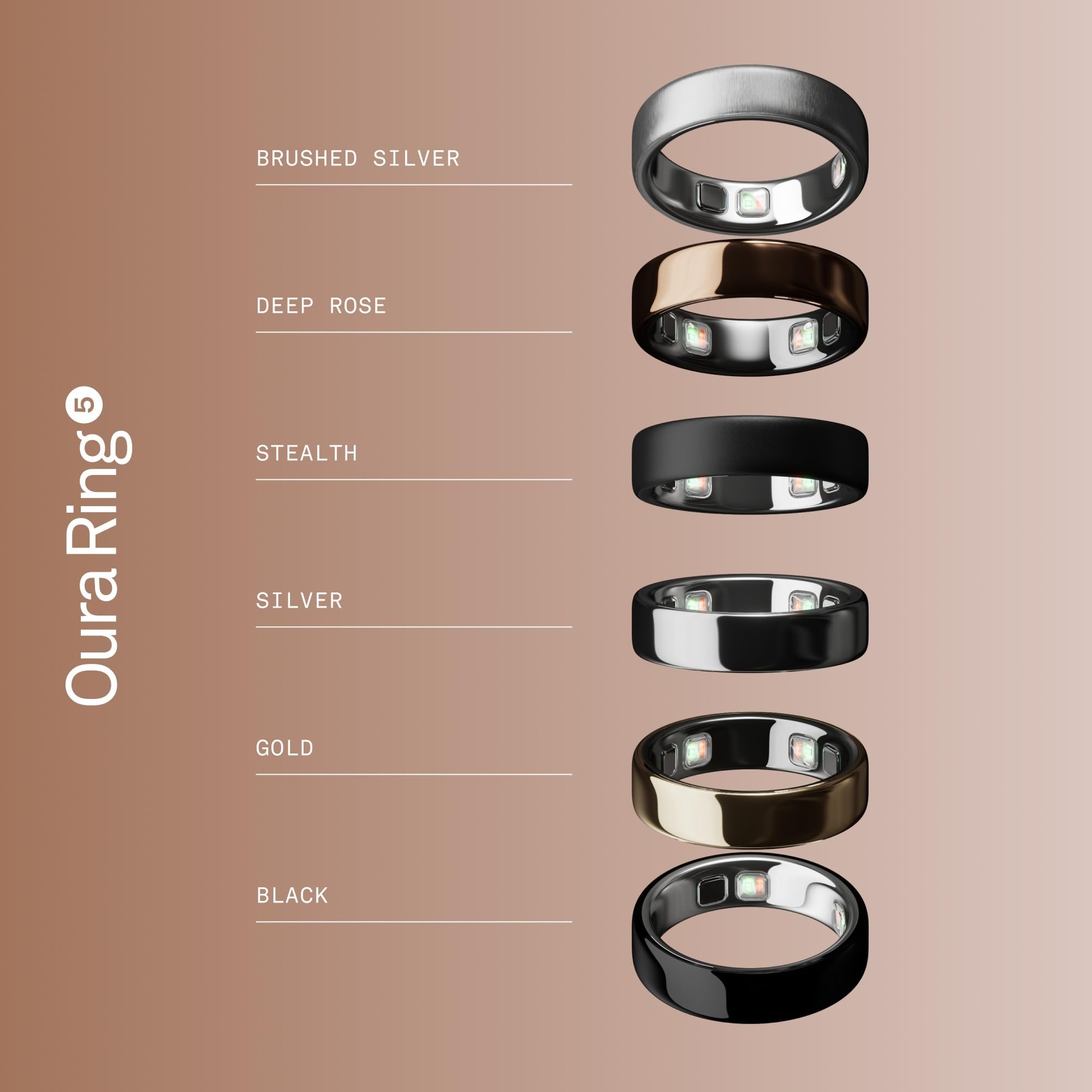 Oura Ring 5 Deep Rose - Taille 8 - Déterminez Votre Taille Avant d'acheter