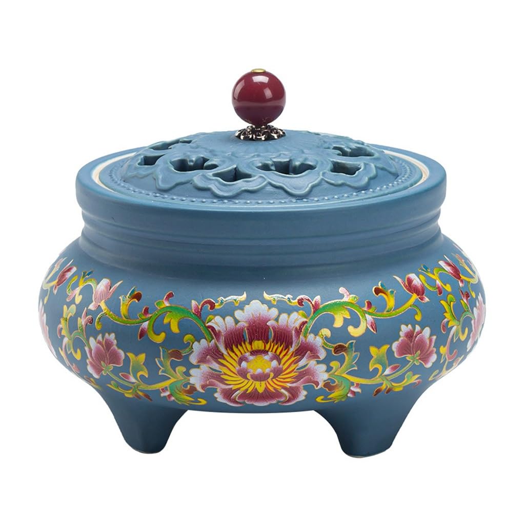 Incense Holder Base Enamel Painted Ceramic Plate Incense Burner Zen Indoor Household Antique Sandalwood