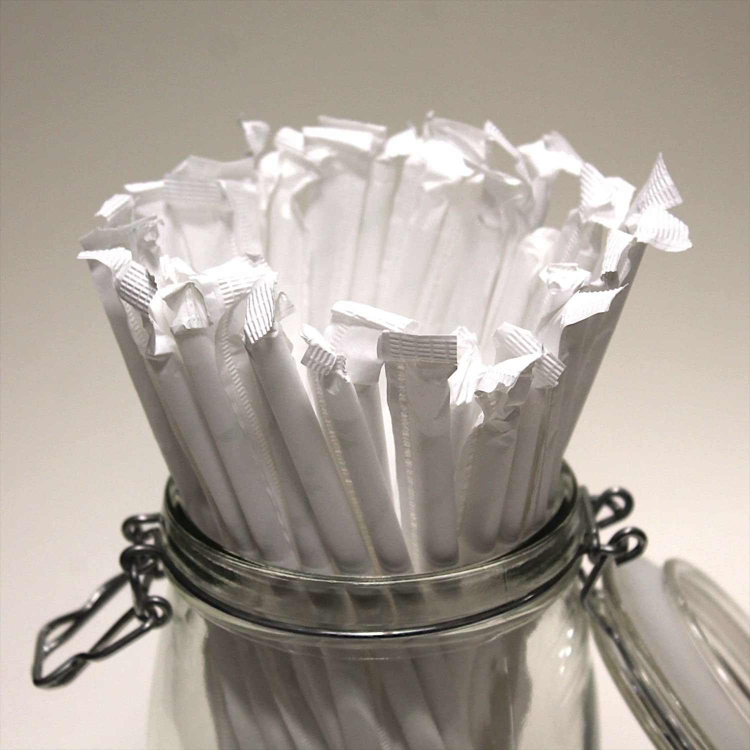 Cannucce di carta bianca (8 mm x 200 mm), confezionate singolarmente per la protezione, confezione da 800, ecologiche, altamente durevoli, adatte a tutte le occasioni