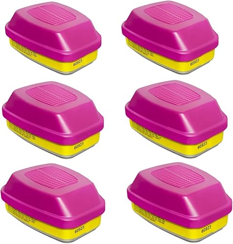 Miniatura 8 de 10 pares de cartuchos respiradores 60923, filtro respirador contra vapores orgánicos, gases ácidos, partículas utilizadas con respiradores de la