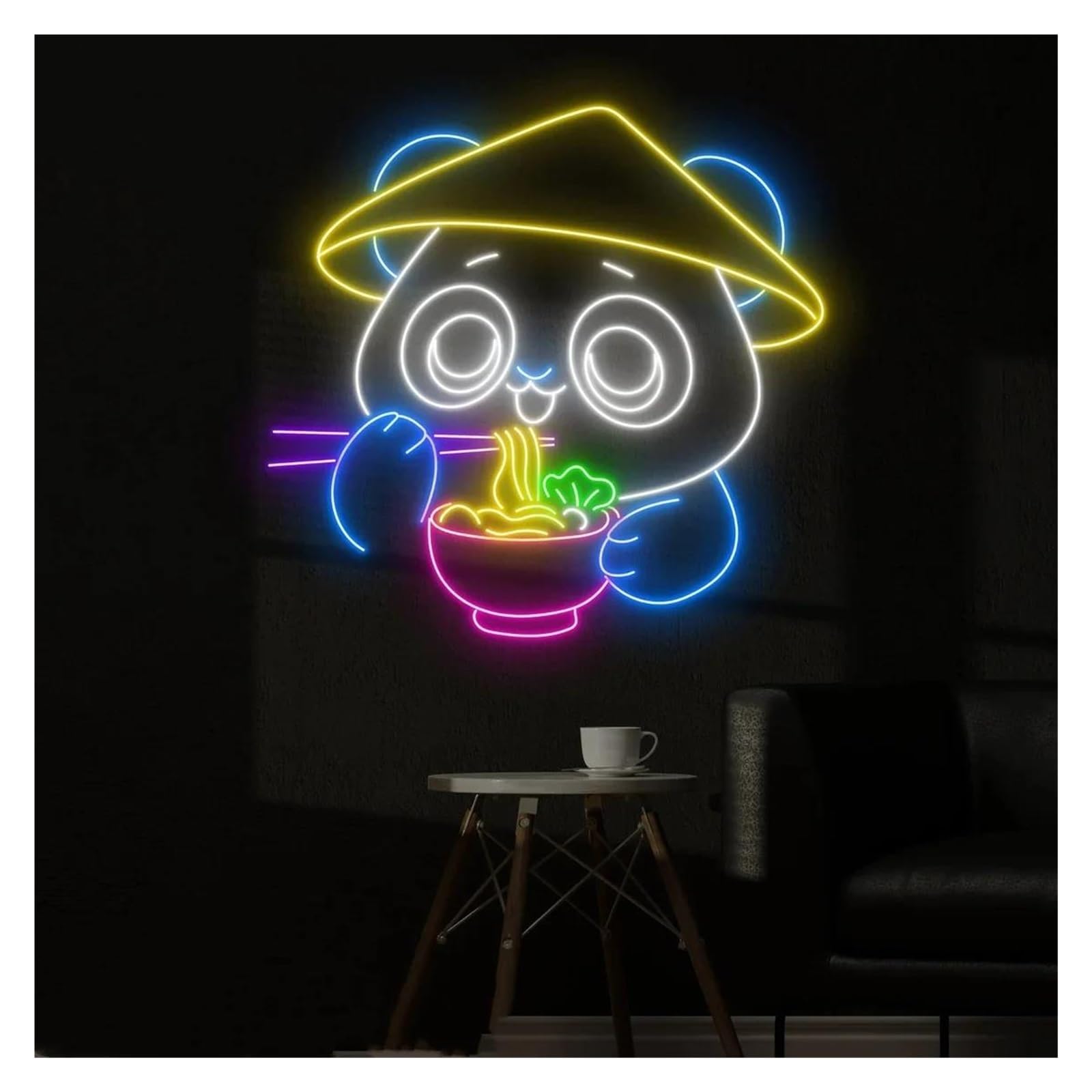 LEMST Signs Lamp Panda Ramen Neon Signs USB Powered, Adjustable Brightness Neon Lights Japanese Ramen Suitable for Shop Decor Commercial Light(45cm)