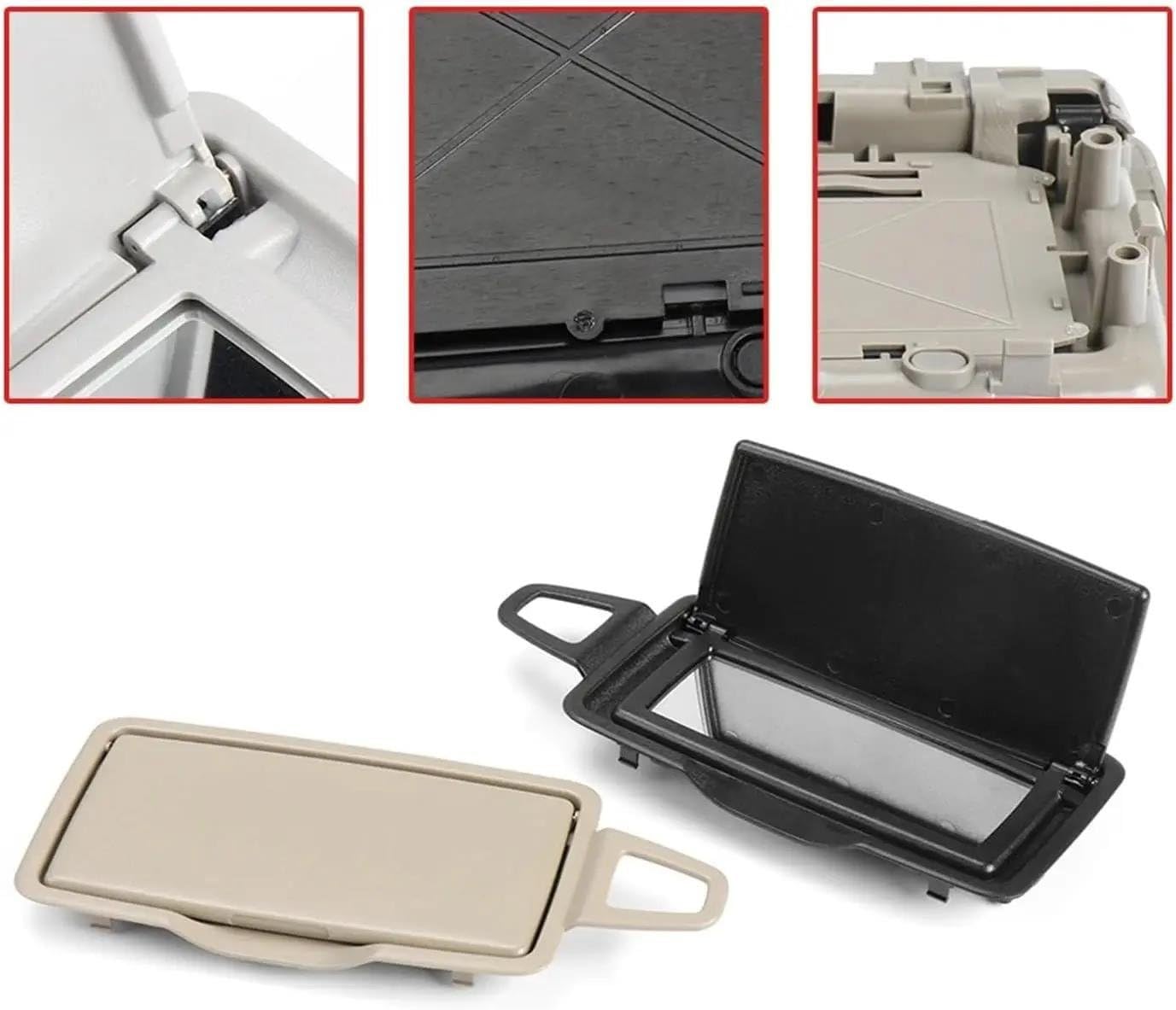 Rechte Sonnenblende Kosmetikspiegel Für Benz ML GL Für GLE Für GLS Klasse Für ML300 Für GL350 ML350 ML400 GL400 2012-2024 Auto Sonnenschutz Make-Up Spiegel(Black Right)