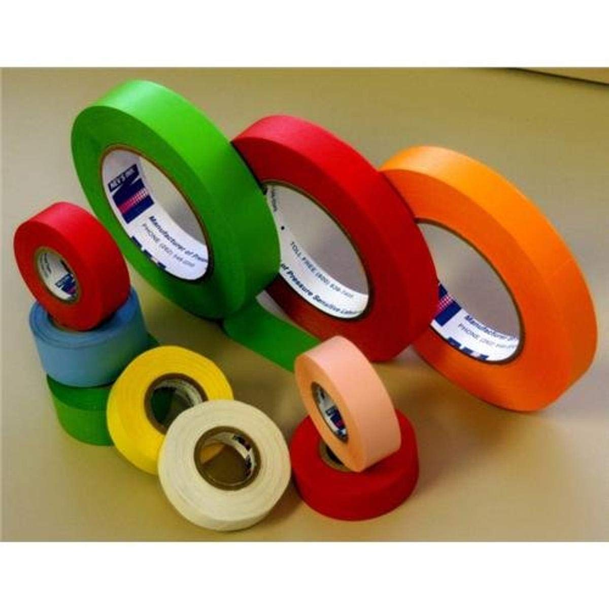 Nev's Ink TC-05-RNBW Label Tape, 1" Height, 0.5" Wide, 500" Length, Borosilicate Glass, Rainbow (Pack of 24)