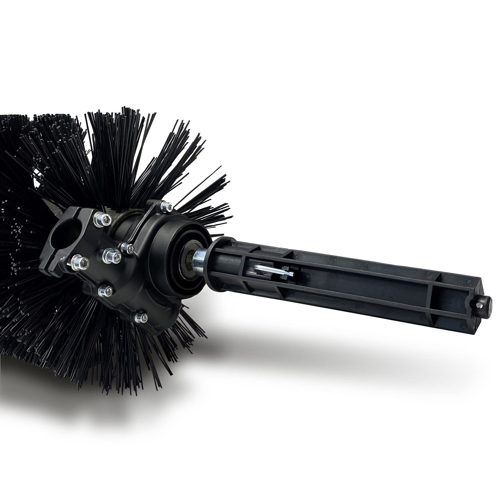 EBERTH Rouleau de balayage avec barre de transmission pour balayeuse à essence, largeur 55cm, raccord Ø 27mm, brosse de balayage pièce de rechange en plastique, l'humide, la neige