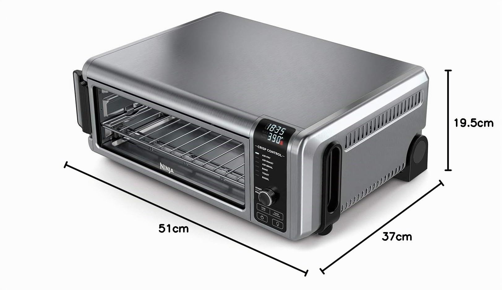 Ninja Foodi Four Multifonctions 8-en-1, Mini four portable, surfaces de travail, four multifonctions avec 8 fonctions de cuisson ; Air Fry, Rôtir, Griller, Cuire et plus encore. Argent/Noir SP101EU