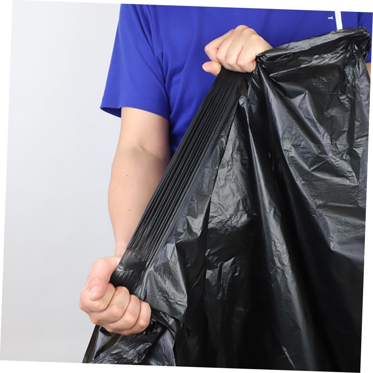 COLLBATH Heavy Duty Trash Bags 50Pcs Large Black Garbage Bags 80X100Cm for 100L Bins Outdoor Commercial Lawn Kitchen Waste Disposal