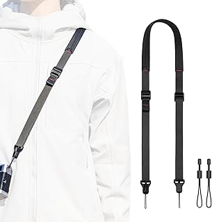 [ウランジ] Falcam カメラストラップ ショルダーストラップ Maglinkクイックバックル マグネット 790mm～1400mm 速写ストラップ 長さ調節可能 入門ミラーレスカメラ/デジタル/小型一眼レフ/コンパクトカメラなどに適合 23mm細幅 Lite V2 Black