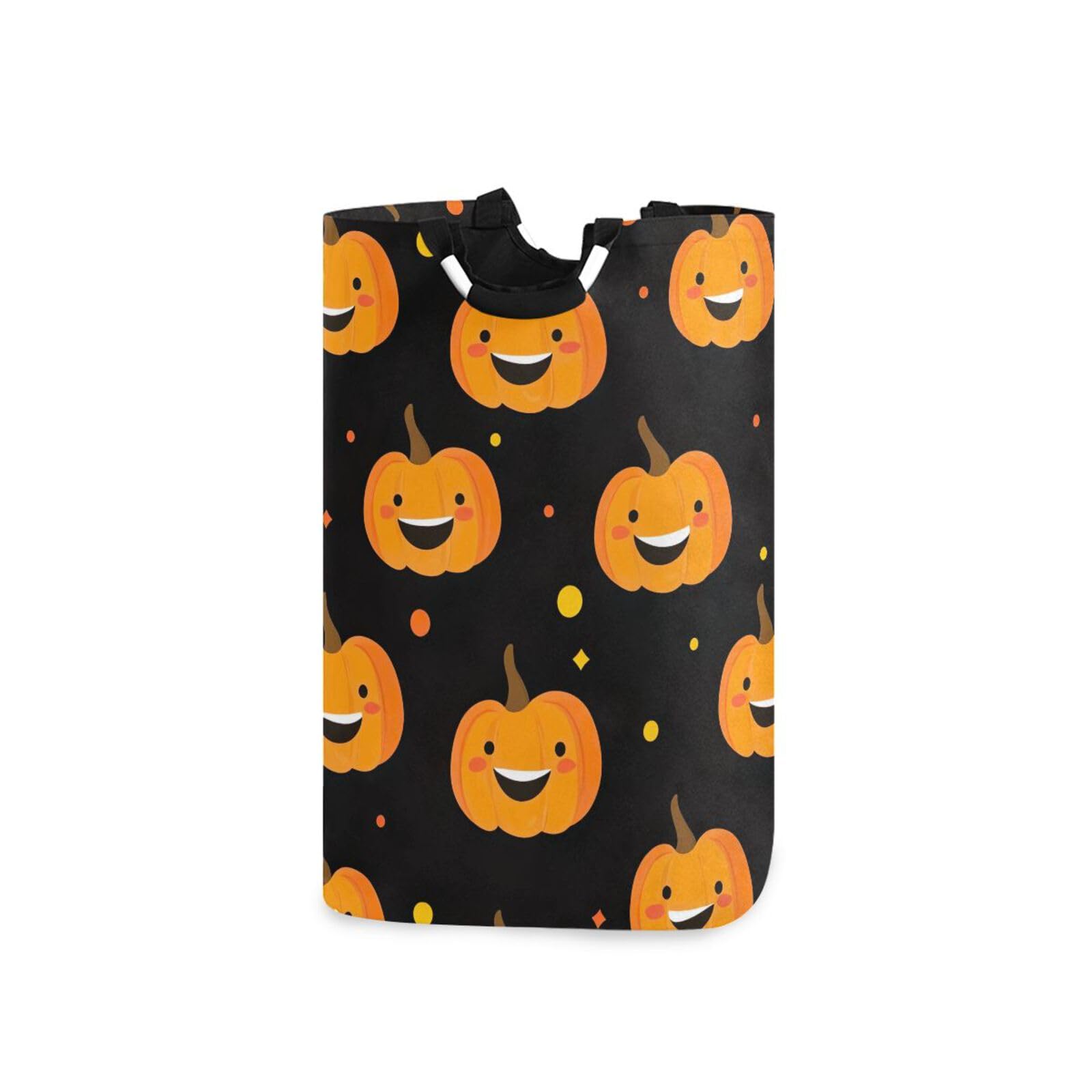 Jihqo Laundry Hamper Basket Halloween Funny Pumpkin Collapsible Nursery Storage Bin Waterproof Clothing Baskets for Home Bedroom Bathroom Washing Room