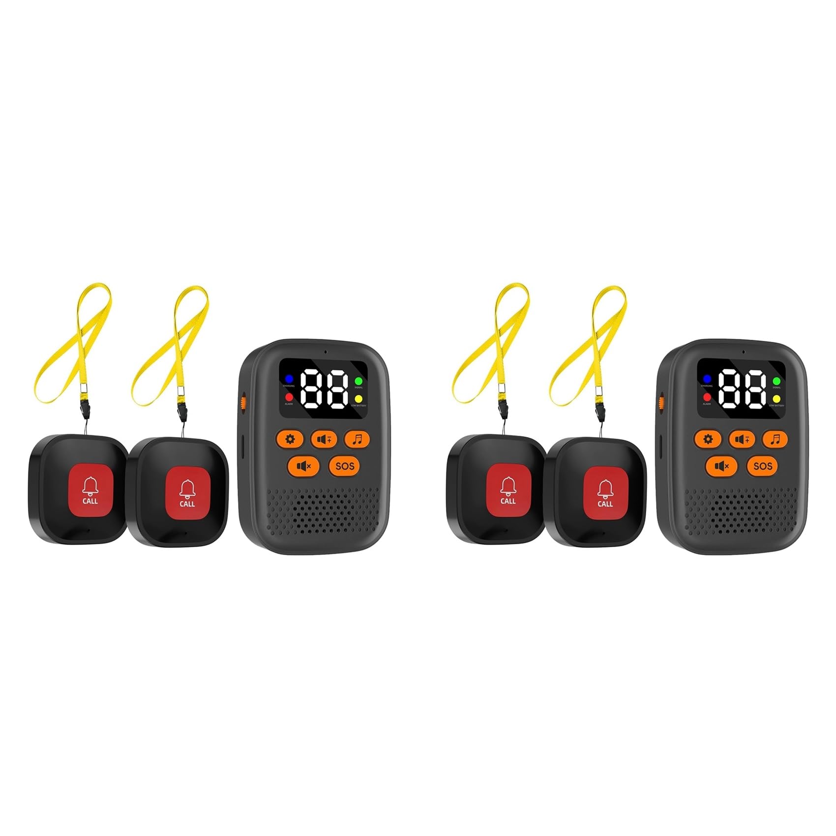 Jnchdghwa 2X Wireless Caregiver Call Button for Elderly,Caregiver Pager Elderly Monitoring with Vibration, Alert Button