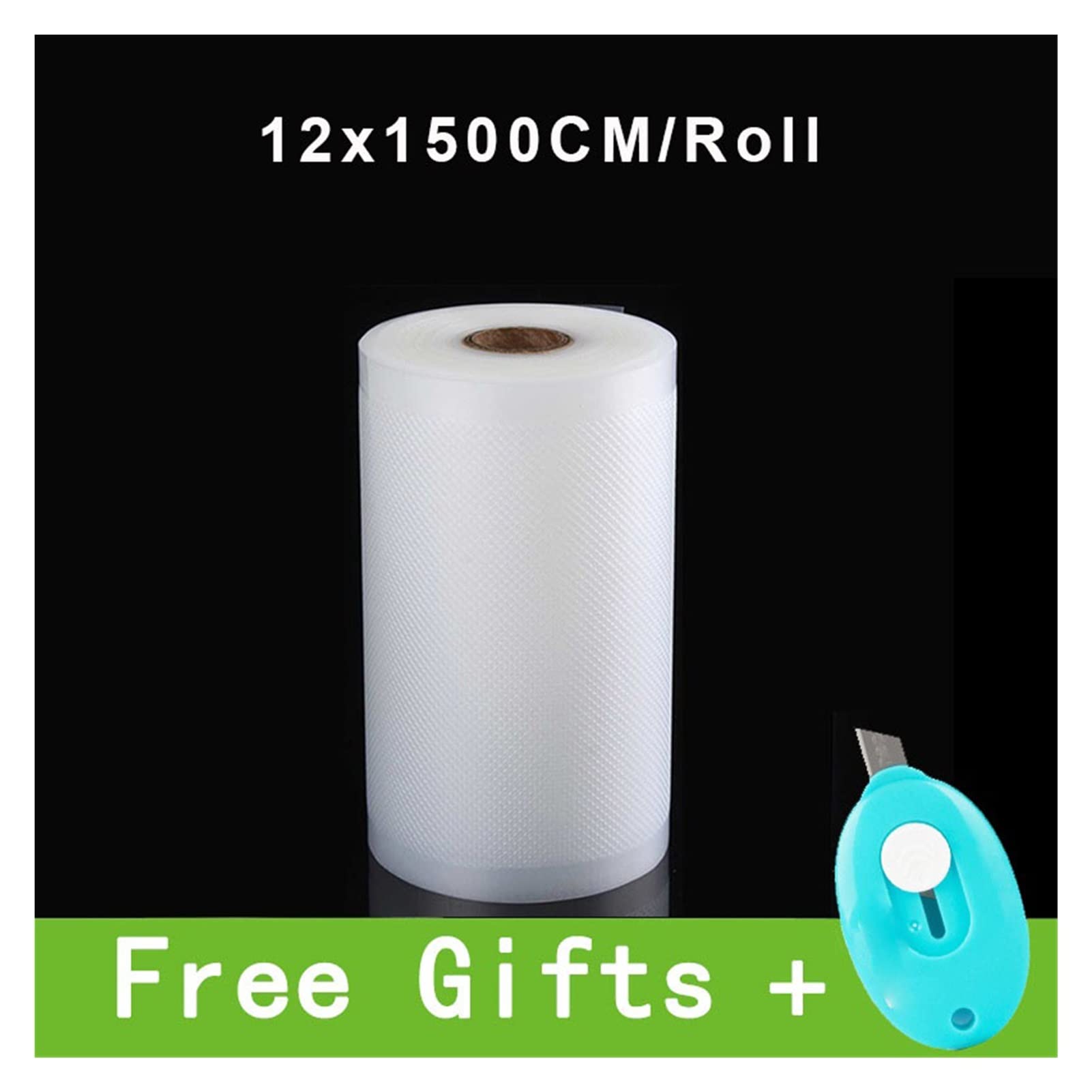 Bolsas de rollo Sous Vide para máquina de envasado al vacío Embalaje Bolsas de vacío de almacenamiento de alimentos para sellador al vacío La longitud es de 1500 CM (Color : 20CM x 1500CM x 2) (12cm