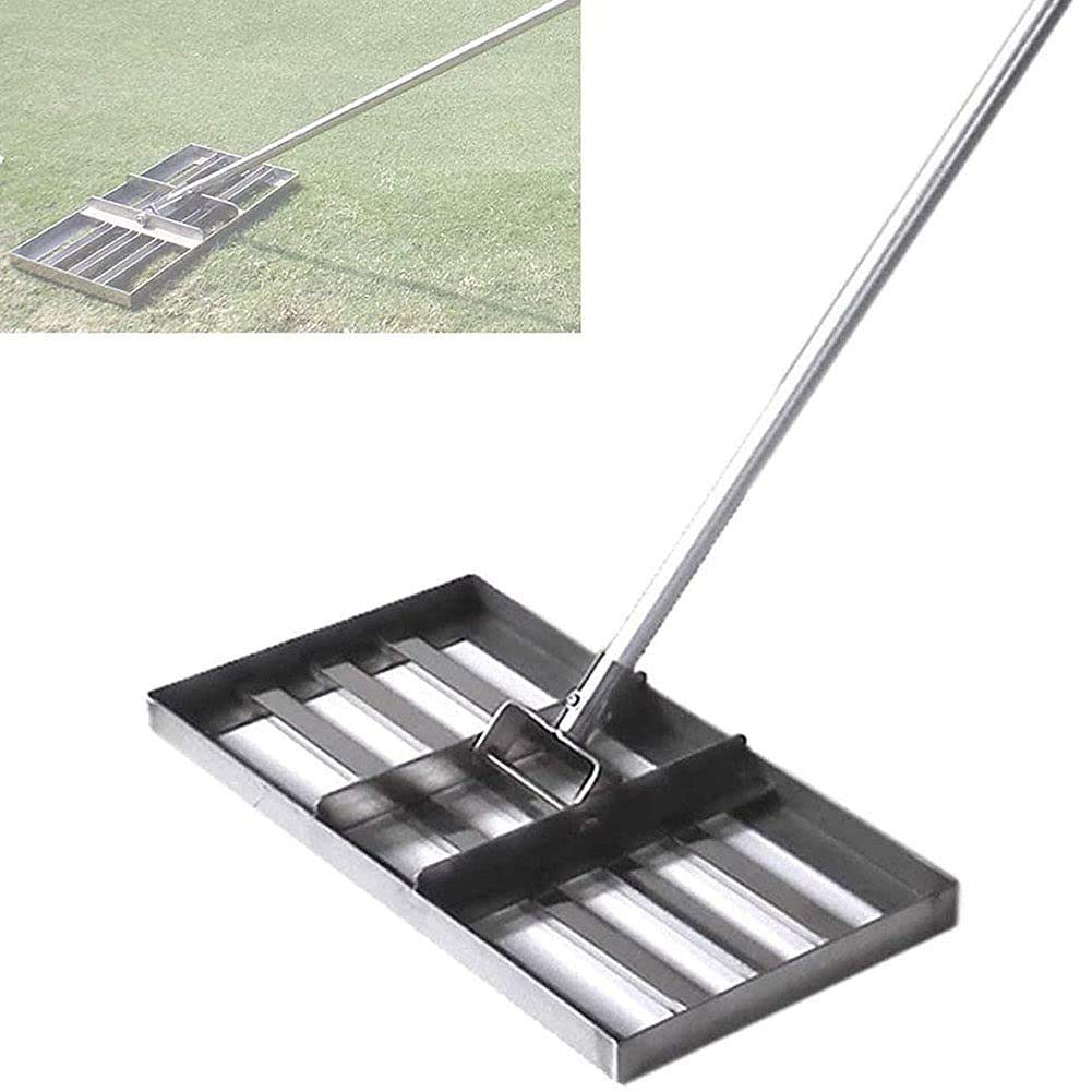 Narzędzie do wyrównywania trawnika 15'' x 4'' - grabie wyrównujące trawnik z uchwytem ze stali nierdzewnej o długości 59'', narzędzie do wyrównywania trawnika do gleby, piasku i wierzchniej warstwy