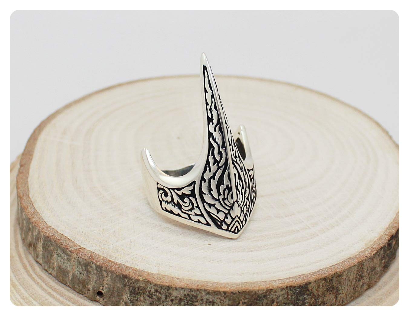 Herren-Ring aus massivem 925er-Sterlingsilber, türkischer osmanischer Bogenschützen-Daumen