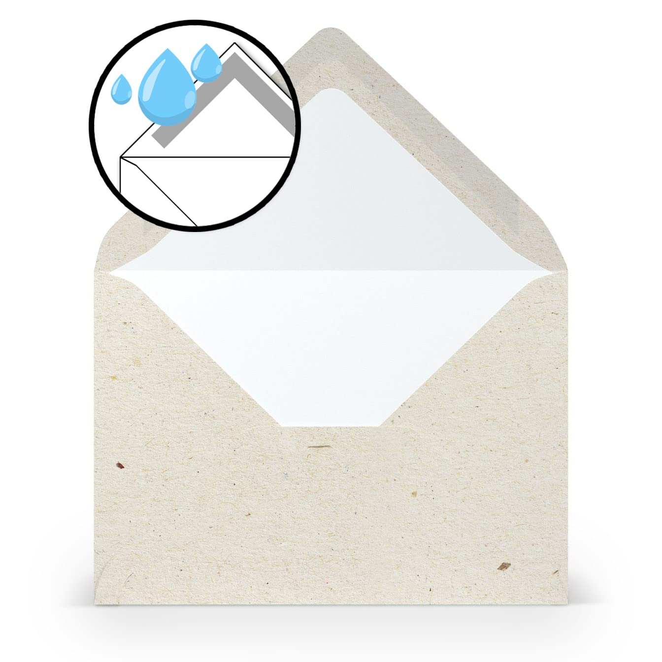 PAPERADO 150 kopert Terra Vanilla kremowo-beżowe - 100 g/m² koperta bez okienka 11,4 x 16,2 cm - koperty z klejeniem na mokro, spiczasta klapa