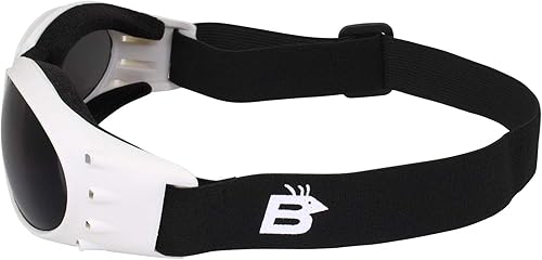 Miniatura 6 de Birdz Eyewear Eagle Motorcycle Skydiving Padded Goggles White Vented Frames Bundle of Clear & Smoke or Clear Smok Yellow Anti-Fog Lenses