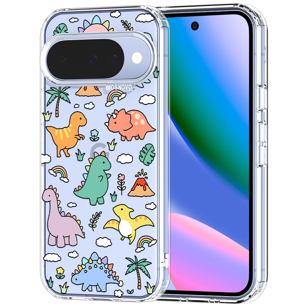 MOSNOVO Case for Google Pixel 9 & Pixel 9 Pro, [Buffertech 6.6ft Military-Grade Drop Protection] [Anti Peel Off Tech] Clear TPU Bumper Phone Case Cover Design - Great Wave — view 112