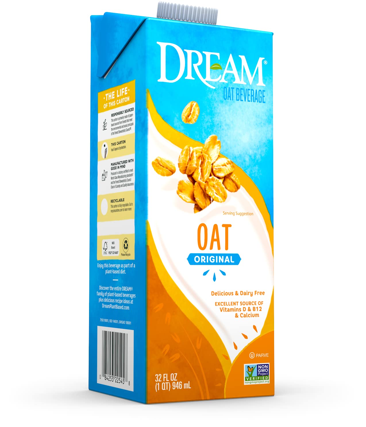 Dream Oat Milk Beverage, Original Plain, Smooth & Creamy