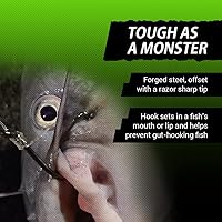 Vista 4 de Anzuelos para bagre de peso pesado - Anzuelos circulares de pulpo con compensación - Paquete de 25
