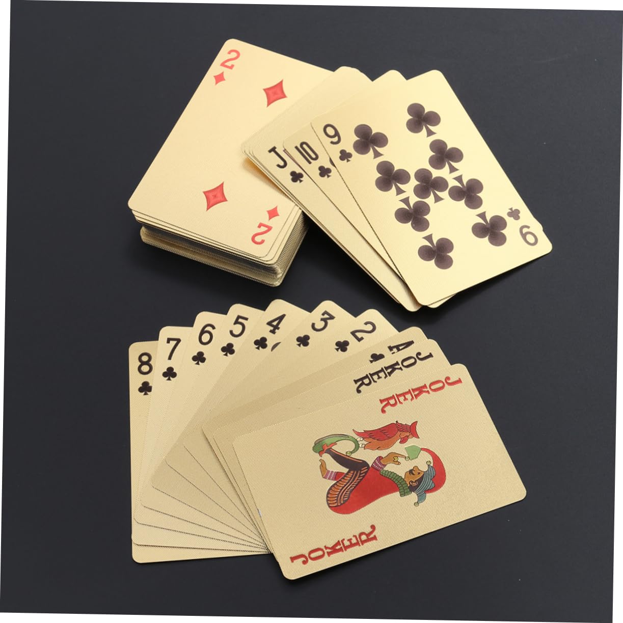 TOYANDONA 3piezas Póker De Acabado Foil Dorado Barajas De Cartas para Diversión Grupo y Coleccionismo
