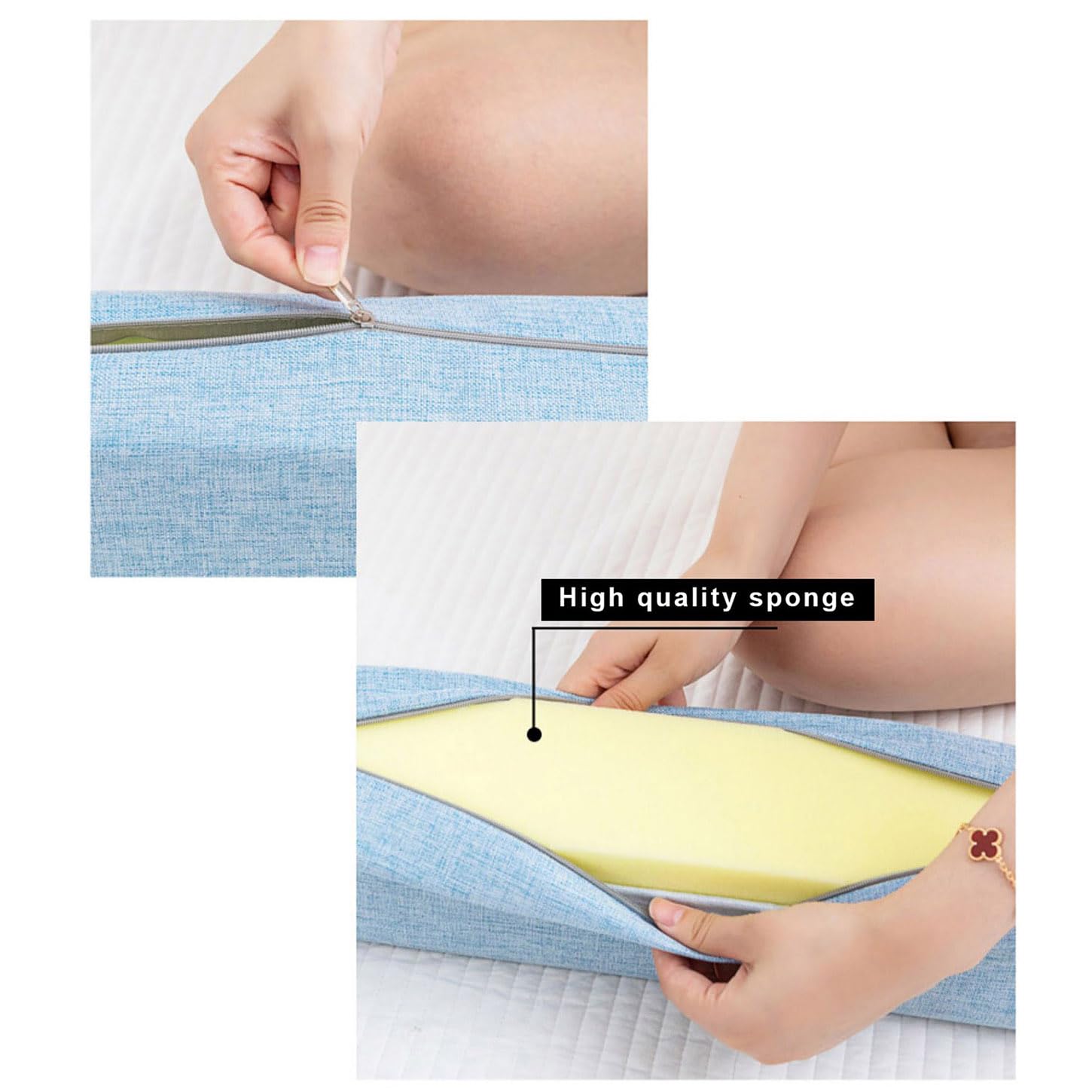 Relleno de espacio de cama para extensor de colchón de cama, extensor de cama, relleno de huecos, relleno de espacio de cama largo, extensor de colchón de cama (10 x 20 x 150 cm, beige)