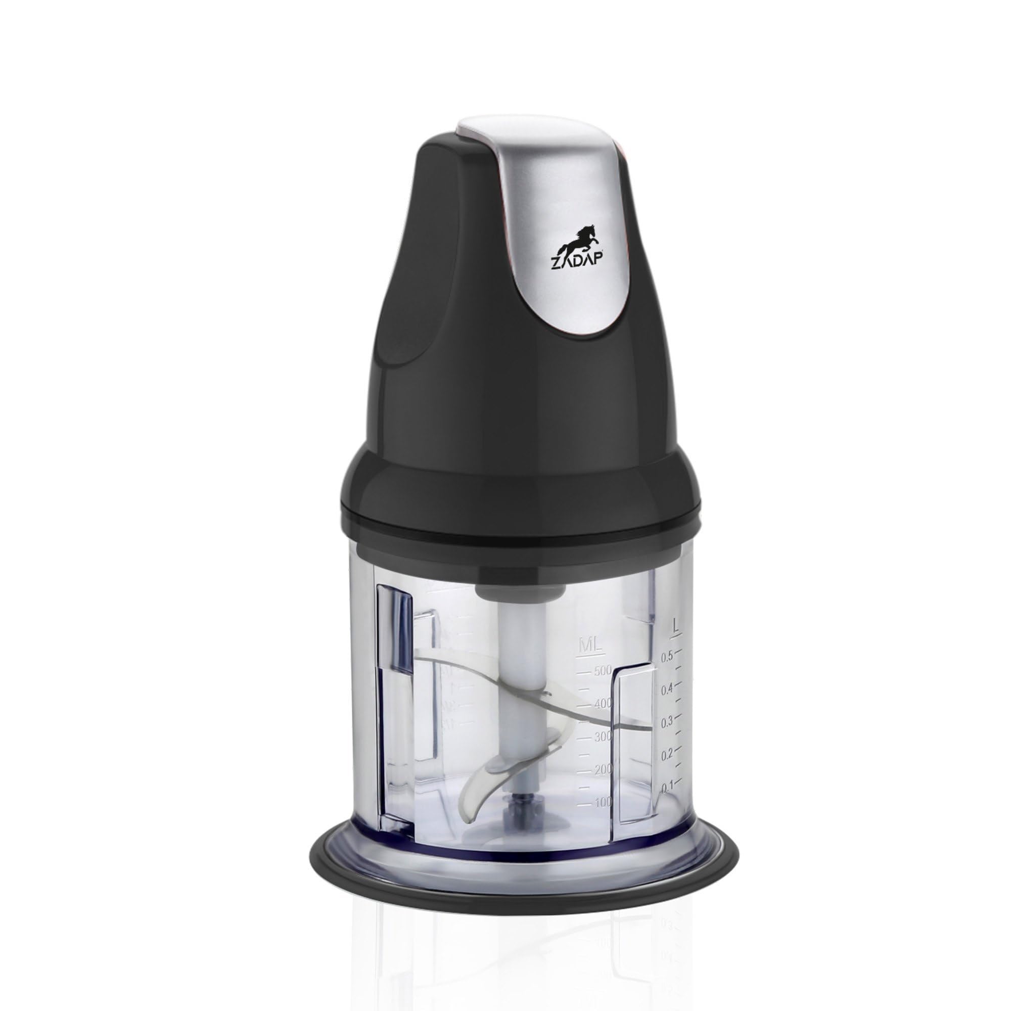 Electric Vegetable Chopper Jambo 250 Watts |850 ml Capacity|100% Copper Motor| Chop,Mince,Puree,Whisk | Double Layer Stainless Steel Blade| One Touch Operation (REC - 141 BLACK) (BLACK)-image-45