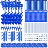 Soulchen 540 Pcs Blue Team Spirit Accessories Bulk Spirit Day Pep Rally Accessories Sporting Events Party Cheerleading Pom Poms Hand Clappers Thunder Stick Whistle Megaphone
