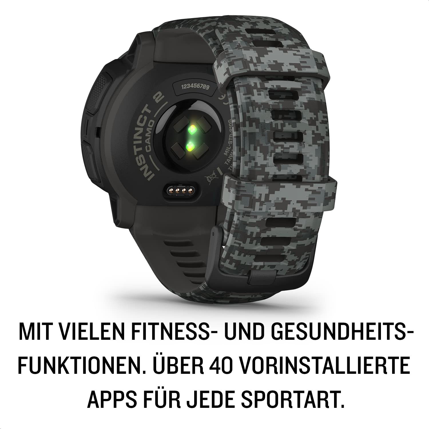 Garmin Instinct 2S – schlanke GPS-Smartwatch mit bis zu 21 Tagen Akkulaufzeit, designt für schmale Handgelenke, über 40 Sport-Apps, Trainingszustand, Schlafanalyse UVM