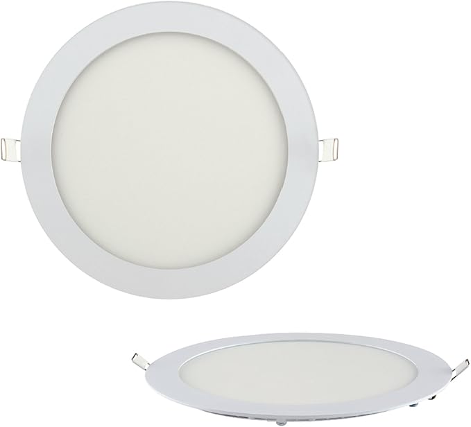 ENERGMiX 18 W LED paneel ultra slim wit frame inbouw lichtpaneel inbouwlamp plafondlamp lamp rond Ø 225 mm koud wit incl. transformator