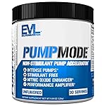 EVL PumpMode Nitric Oxide Supplement - Nitric Oxide Booster Pump Pre Workout Powder with Glycerol and Betaine for Muscle Recovery Growth and Endurance - Stim Free Pre Workout Drink (Unflavored)