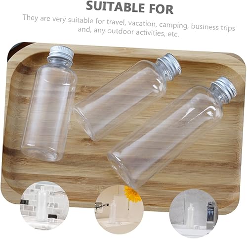 Miniatura 9 de 22pcs botella de plástico transparente con tapa de aluminio contenedores de líquido recargables para viajes, camping y actividades al aire libre