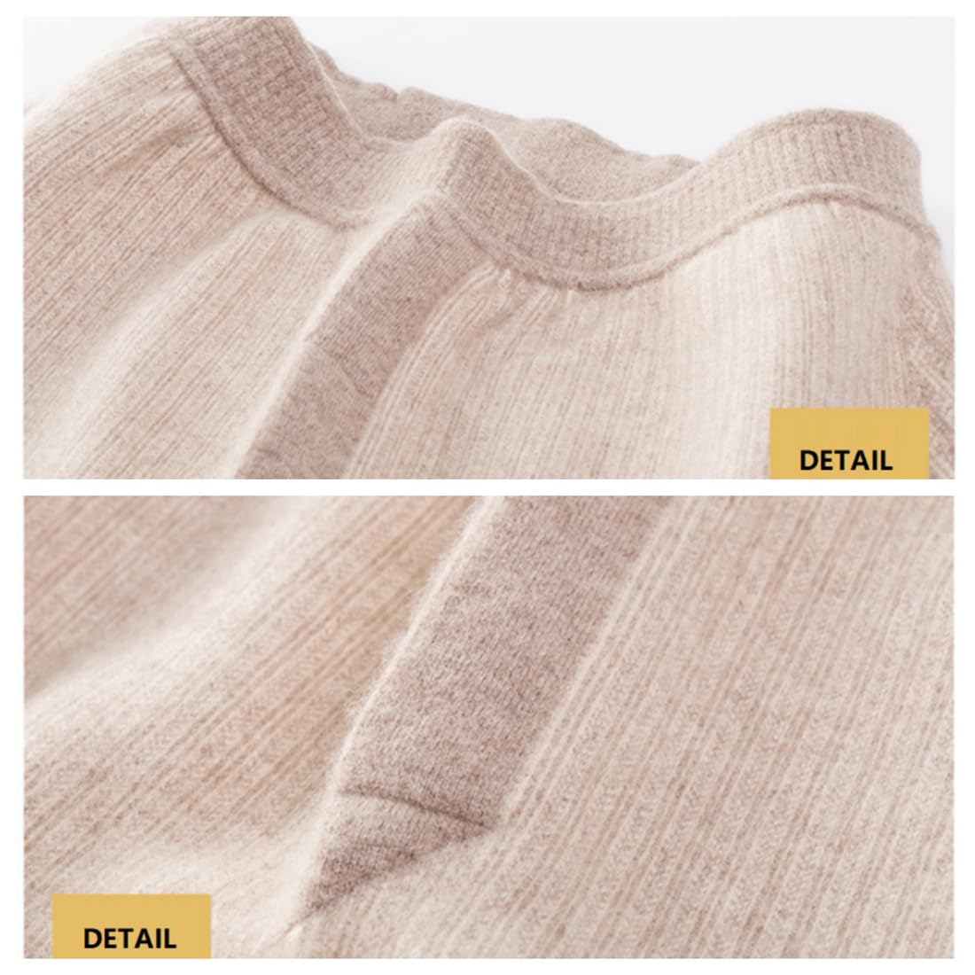 97 % cachemira jacquard gruesa ropa interior térmica para hombre y mujer, pantalones largos para hombre, capa base, leggings de invierno para mujer, Punto beige para hombre, XXL