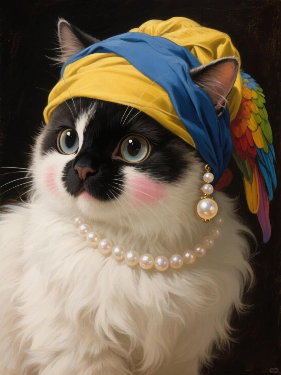 Henypt Cross Stitch Kits Fantasy Cat DIY Arts Aand Craft Kit for Beginners The Elderly with Accessories Home & Leisure/Gifts 14CT 80x100cm