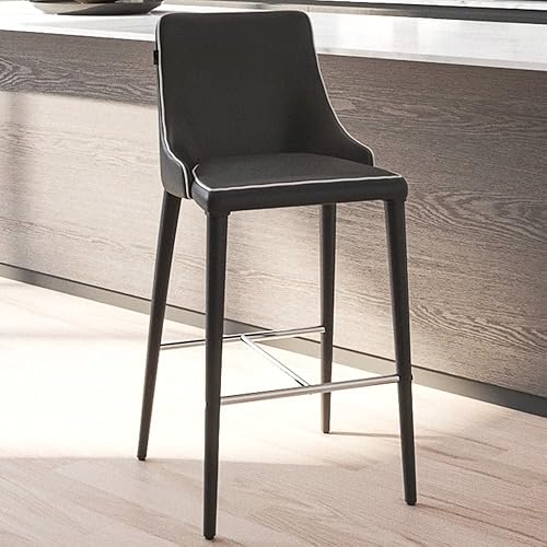 Miniatura 25 de ZURI Jillian - Silla de comedor de cuero sintético con ribete blanco y respaldo curvado Negro/Blanco,Gris,https://www.amazon.com/dp/undefined