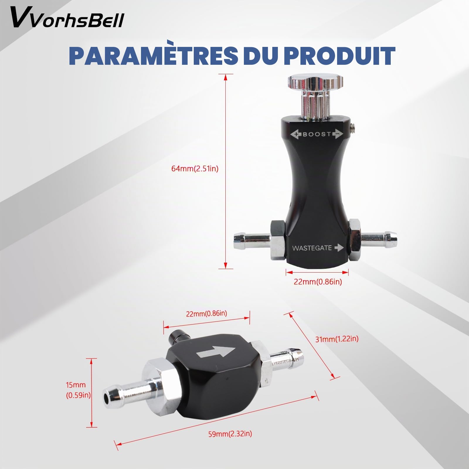 Vanne de commande manuelle du turbo Régulateur de pression turbo universel pour voitures, contrôleur turbo performant, conception légère et installation facile