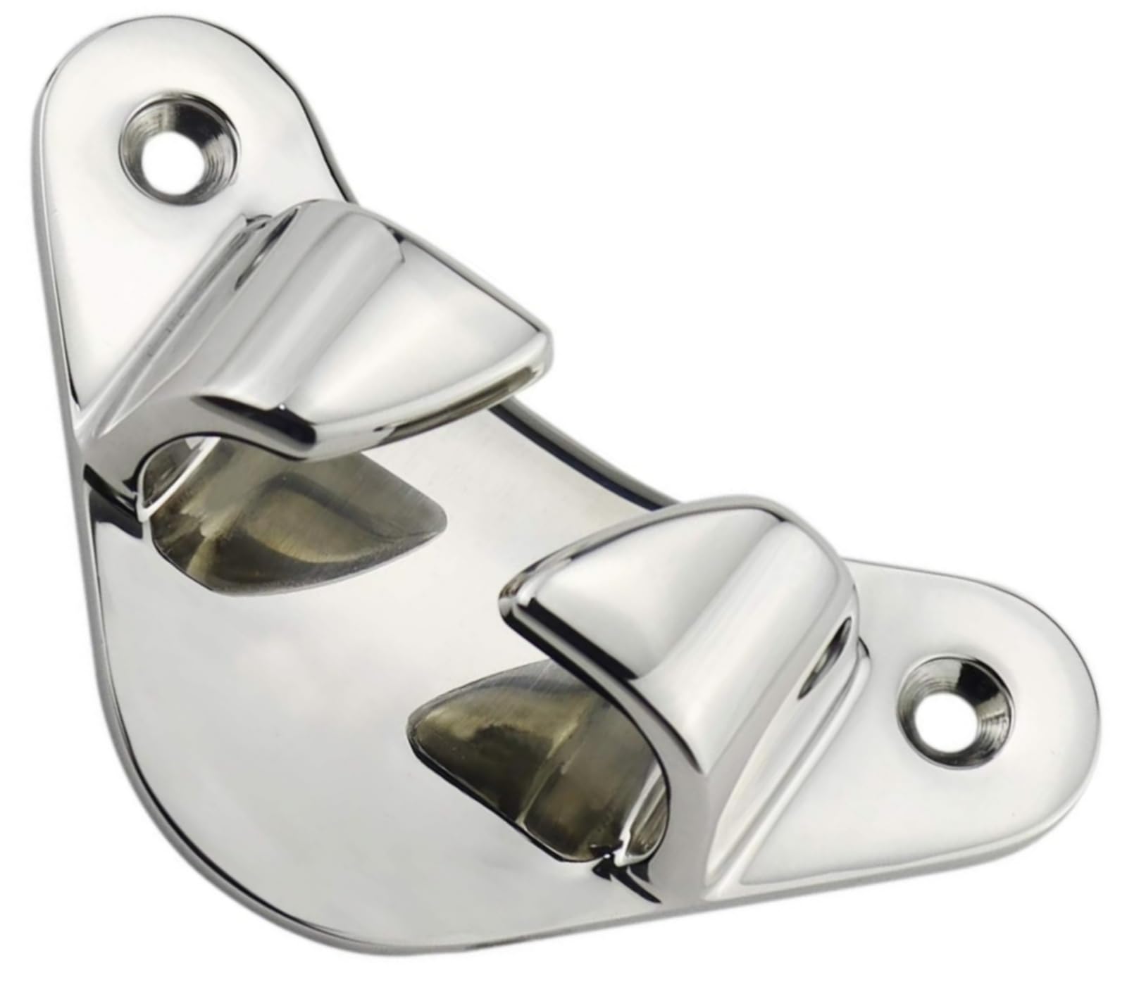 MerciL Boat Bow Chock Cleat Line Chock, 316 Stainless Steel Boat Angled Bow Chocks Dock Cleat for Boat Angled Yacht Deck Dock Mooring Rope Cleat Chock (1,Straight Shape), Silver