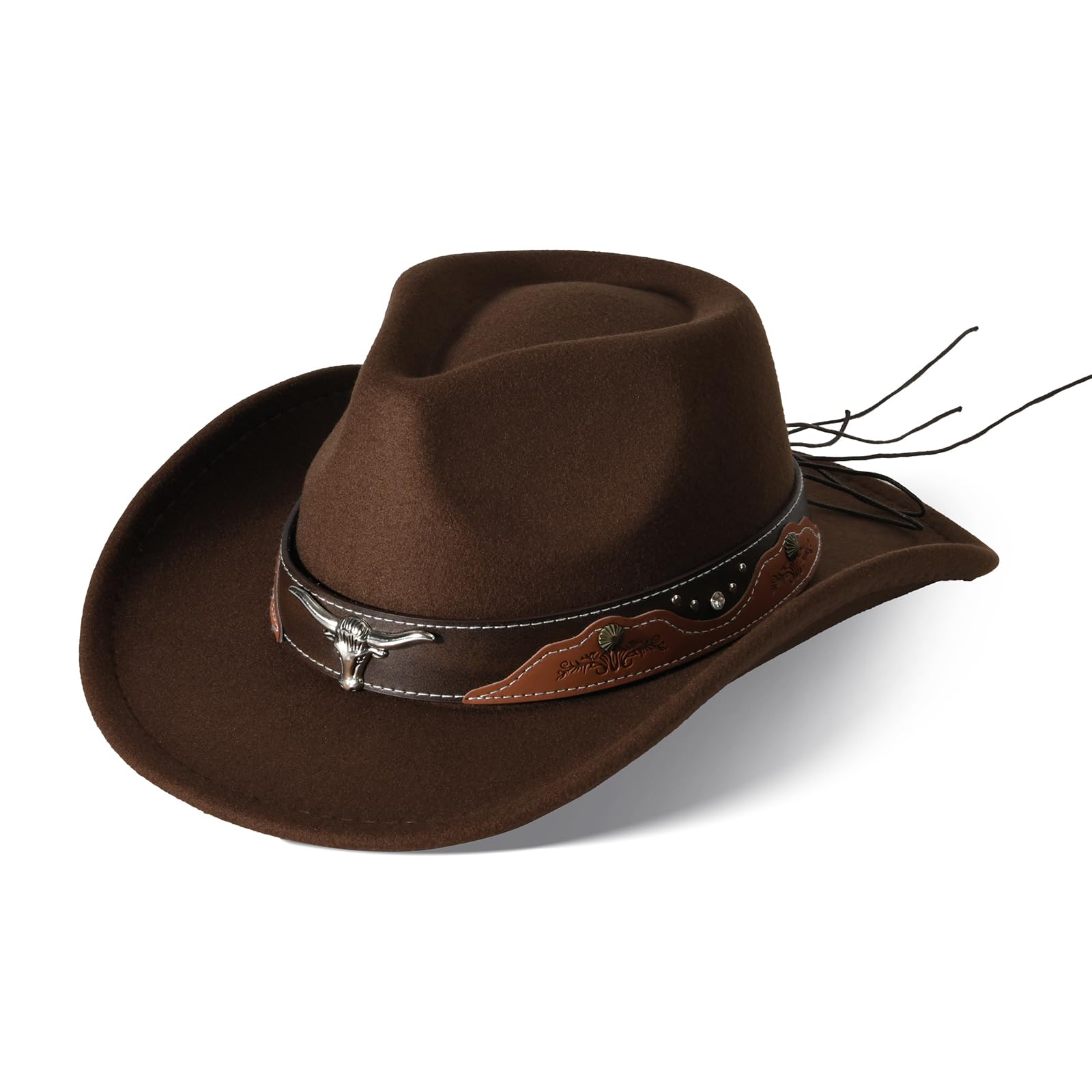 Wide Brim Cowboy Hats for Women Mens Large Cowgirl Hat Classic Western Hats with Buckle Belt Cowgirl Outfits